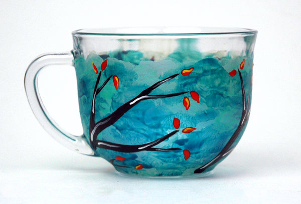 Love Birds Glass Mug - Janelle Patterson Art