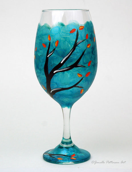 Love Birds Wine Glass - Janelle Patterson Art
