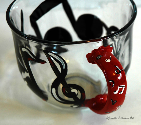 Music Note Glass Mug - Janelle Patterson Art