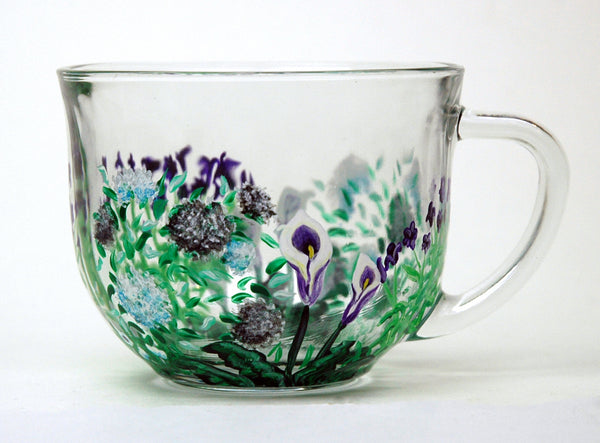 Custom Hand Painted Glass Mug - Janelle Patterson Art