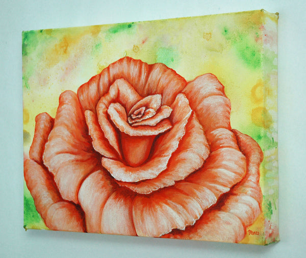 Orange Rose Original Painting