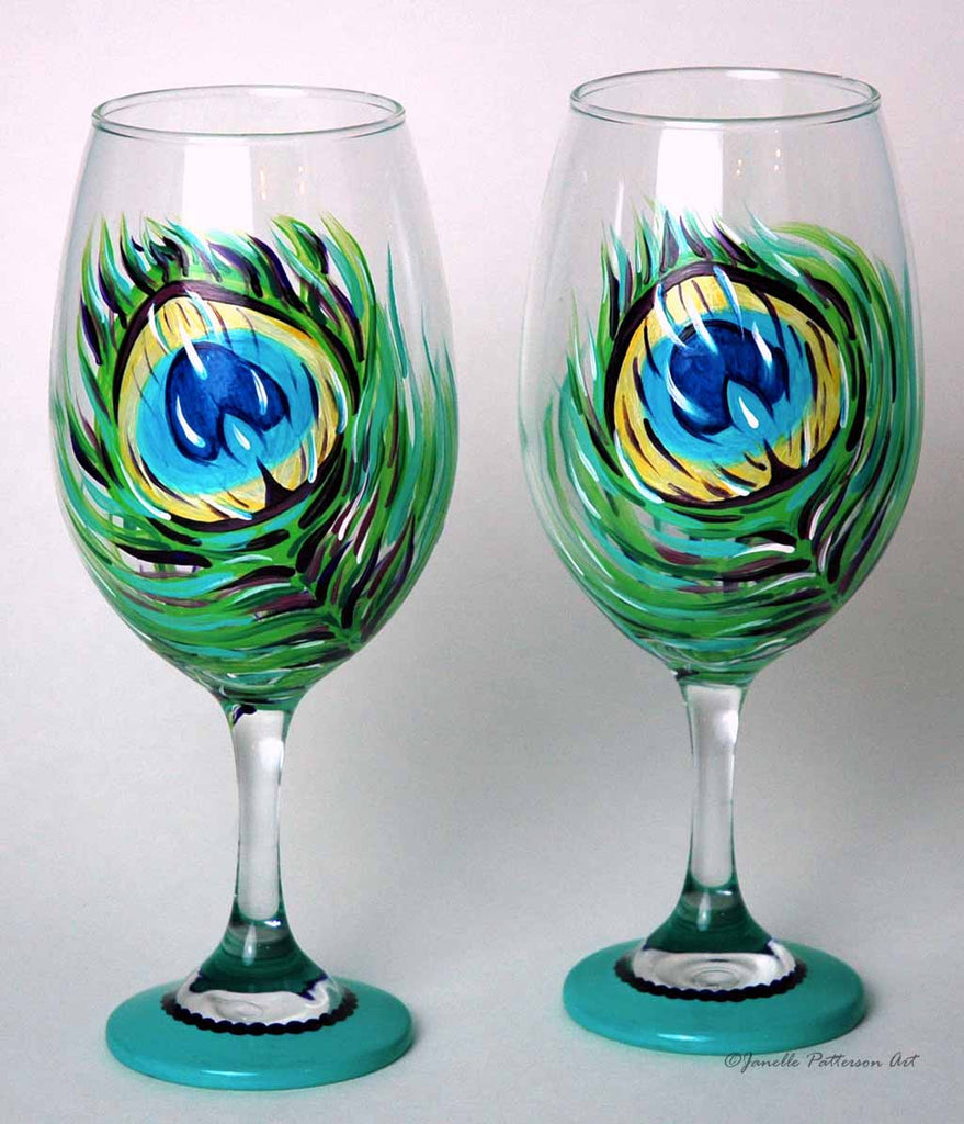 Janelle Patterson Art - Custom Hand Painted Wine Glass