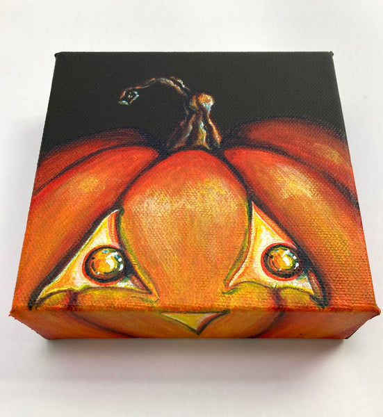 Peeking Pumpkin Mini Painting