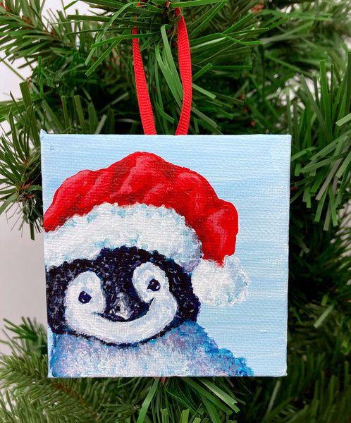 Penguin Canvas Ornament
