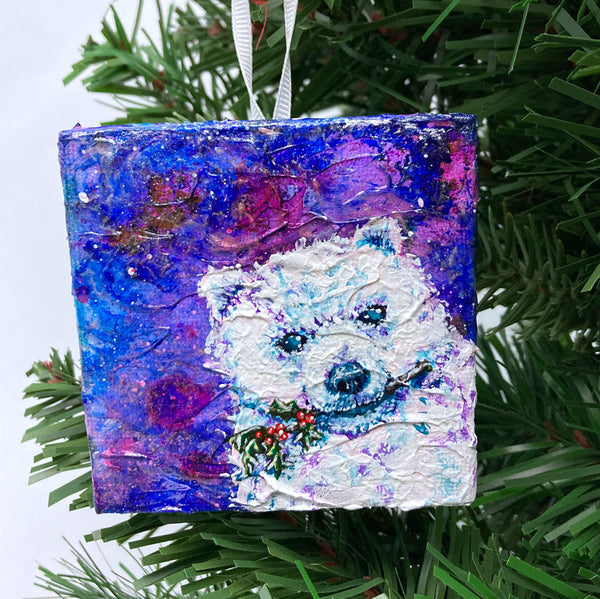 Polar Bear Canvas Ornament