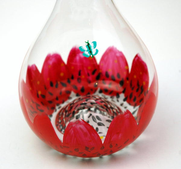 Red Daisy Wine Decanter - Janelle Patterson Art