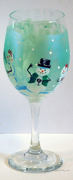 Snow Ball Wine Glass - Janelle Patterson Art