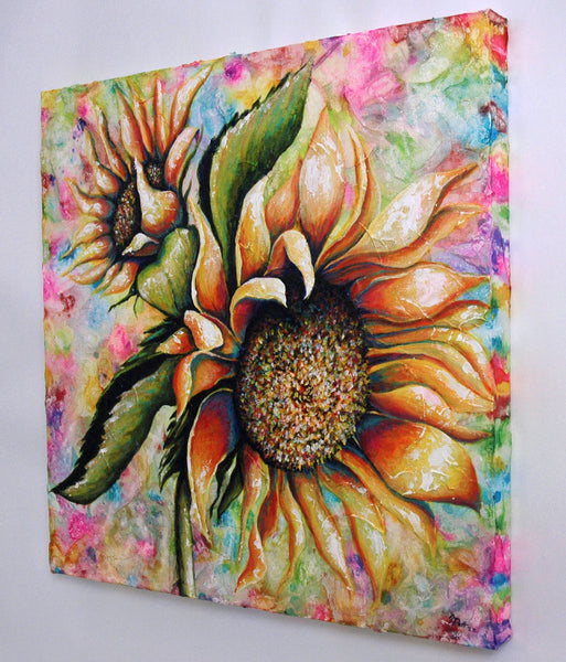 Tie-Dye Sunflowers Original Painting