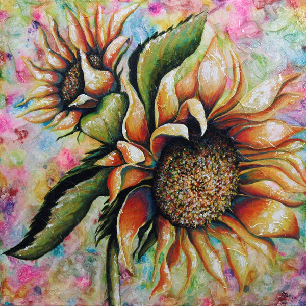 Tie Dye Sunflowers Print