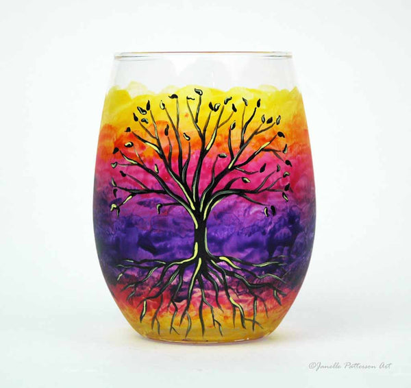 Janelle Patterson Art - Love Birds Wine Glass