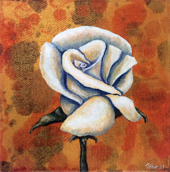 White Rose Mini Painting